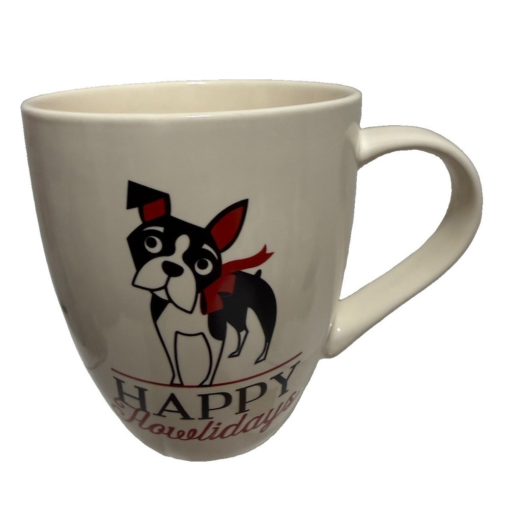 Sleigh Bell Bistro Boston Terrier Happy Howlidays Christmas Mug 15 Oz Dog